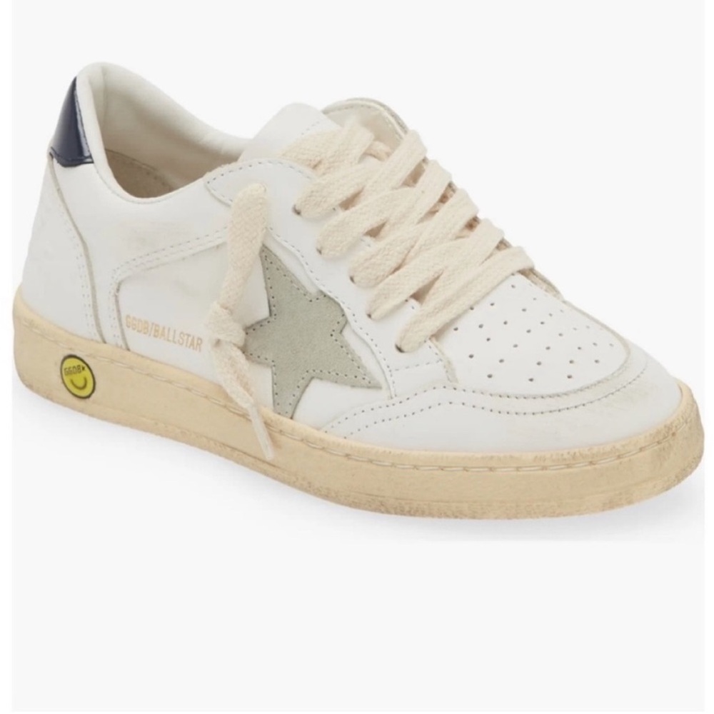 Kids’ Golden Goose Ball Star Sneaker White/Night Blue Size 11.5